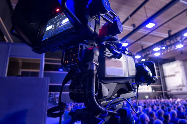 Professionele Digitale Videocamera Camera Een Concertzaal — Stockfoto