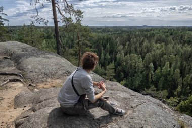 Imatra şehrinin yaz manzarası ve çevresi.