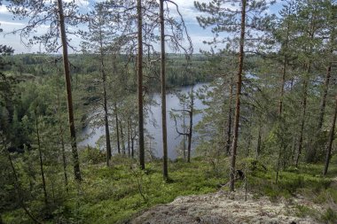 Imatra şehrinin yaz manzarası ve çevresi.