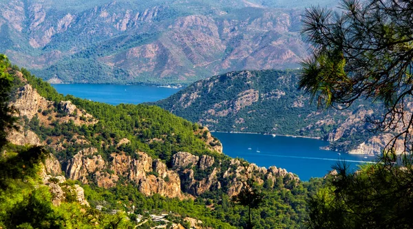 Seascape Panorama Marmaris Emturquia Bela Costa Mar Mediterrâneo — Fotografia de Stock