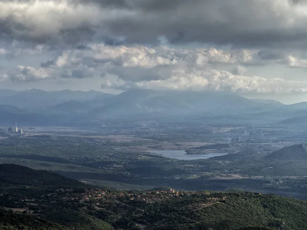 Landschap Uitzicht Historische Gebouwen Berglandschap Panorama Van Het Schiereiland Peloponnesos — Stockfoto