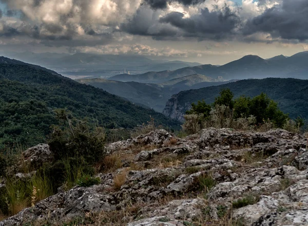 Landschap Uitzicht Historische Gebouwen Berglandschap Panorama Van Het Schiereiland Peloponnesos — Stockfoto