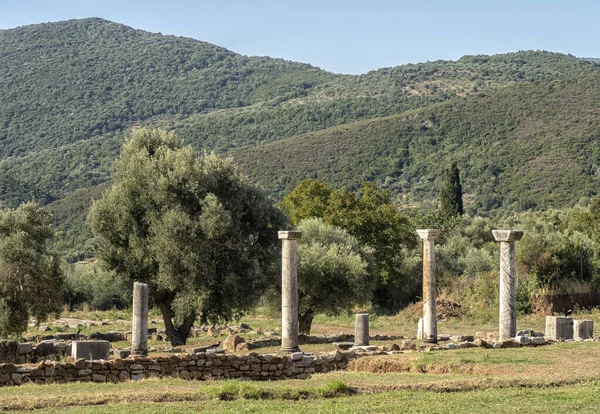 Panoramatický Pohled Starověké Messini Archeologické Naleziště Jižní Peloponés Řecko — Stock fotografie