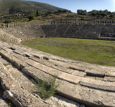Panoramic view of the ancient Messini archaeological site, south Peloponnese, Greece clipart