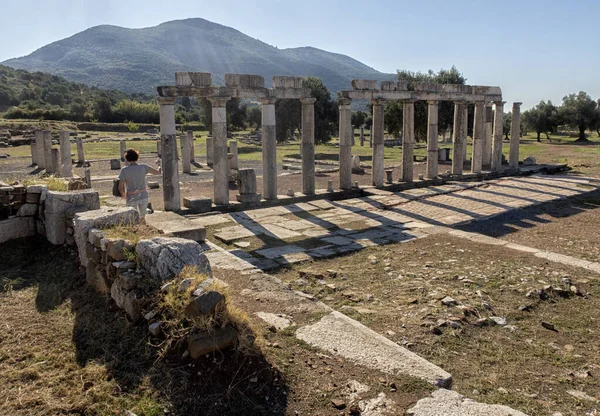 Panoramautsikt Över Den Antika Arkeologiska Platsen Messini Södra Peloponnesos Grekland — Stockfoto