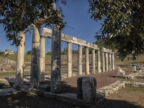 Panoramautsikt Över Den Antika Arkeologiska Platsen Messini Södra Peloponnesos Grekland — Stockfoto