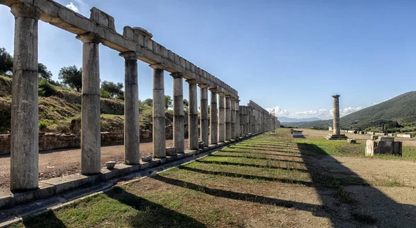 Vista Panorâmica Antigo Sítio Arqueológico Messini Sul Peloponeso Grécia — Fotografia de Stock