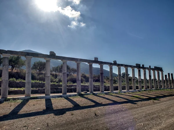 Panoramautsikt Över Den Antika Arkeologiska Platsen Messini Södra Peloponnesos Grekland — Stockfoto