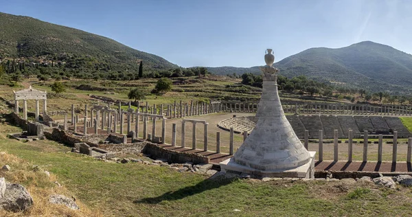 Panoramisch Uitzicht Oude Archeologische Site Van Messini Zuid Peloponnesos Griekenland — Stockfoto