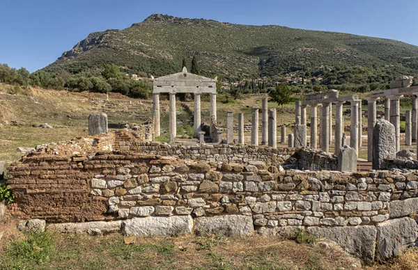 Panoramatický Pohled Starověké Messini Archeologické Naleziště Jižní Peloponés Řecko — Stock fotografie