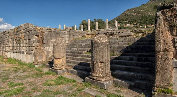 Panoramautsikt Över Den Antika Arkeologiska Platsen Messini Södra Peloponnesos Grekland — Stockfoto