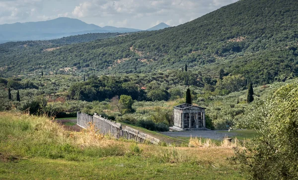 Panoramatický Pohled Starověké Messini Archeologické Naleziště Jižní Peloponés Řecko — Stock fotografie