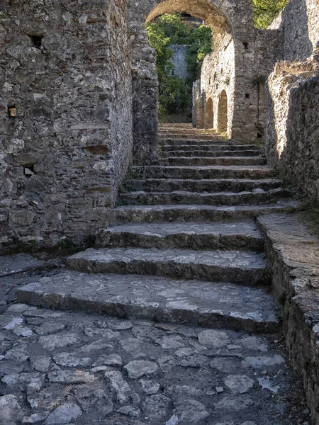 Ruínas Antiga Cidade Mystra Peloponeso Grécia — Fotografia de Stock