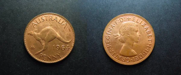Vintage réz ausztrál Penny érme. — Stock Fotó