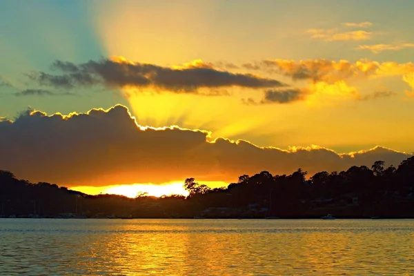 Golden Fan Sunrise — Stock Photo, Image