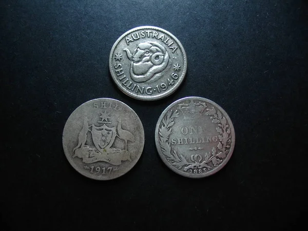 Vintage Australian Silver Coins. — Stock Photo, Image