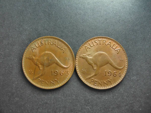 Moeda de cobre de um centavo australiano vintage . — Fotografia de Stock