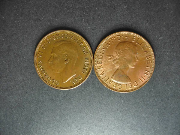 Vintage Avustralya bir kuruş Coin. — Stok fotoğraf