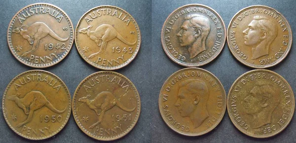 Vintage australiano moneda de un centavo . —  Fotos de Stock