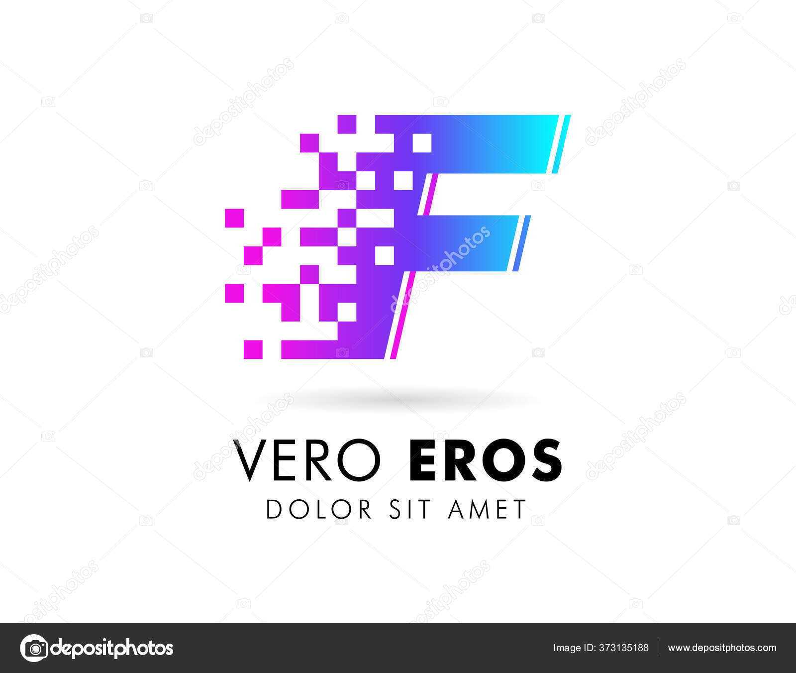 Letter F Logo Design Template Letter F Logo In Pixel Motion Style With Gradient Color Stock Vector Image By C Distrologo 373135188