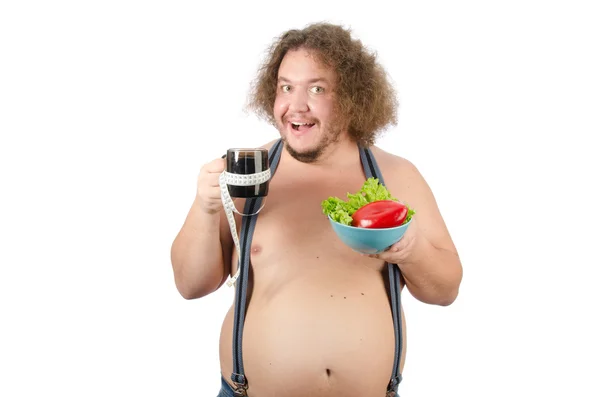 Zabawny facet na diecie. — Zdjęcie stockowe