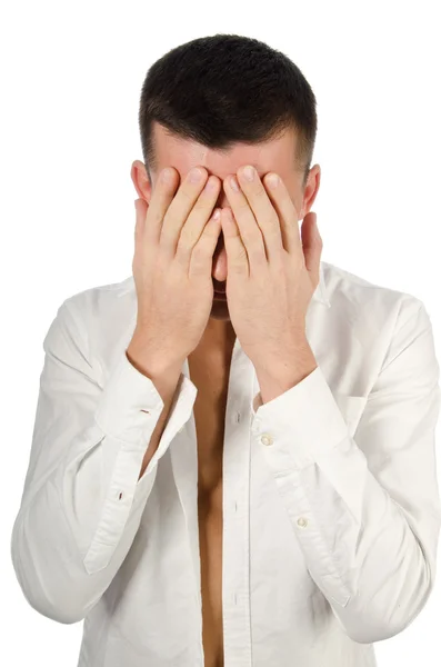 Stress en verdriet. Man huilen. — Stockfoto