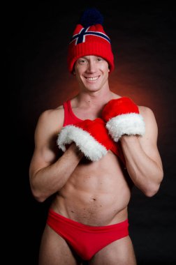 Noel ve yeni yıl mutlu adam.