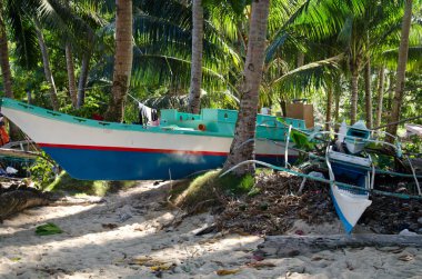 Balıkçı teknesi. Filipinler, Palawan.