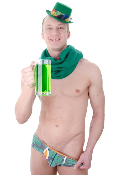 Rött skägg. St Patricks Day och attraktiv kille. — Stockfoto