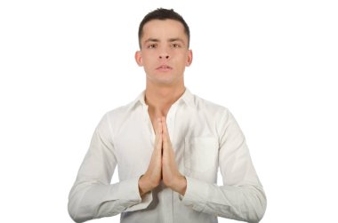 Gerçek erkek güzellik. Huzur ve rahatlama. Yoga ve meditasyon