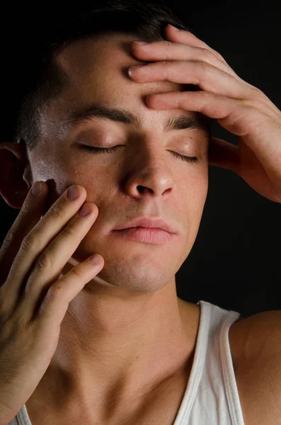 Mannelijke Schoonheid Gezichtsverzorging Massage Room — Stockfoto