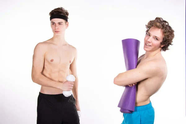 Спорт Здоровий Спосіб Життя Два Привабливих Хлопця — стокове фото