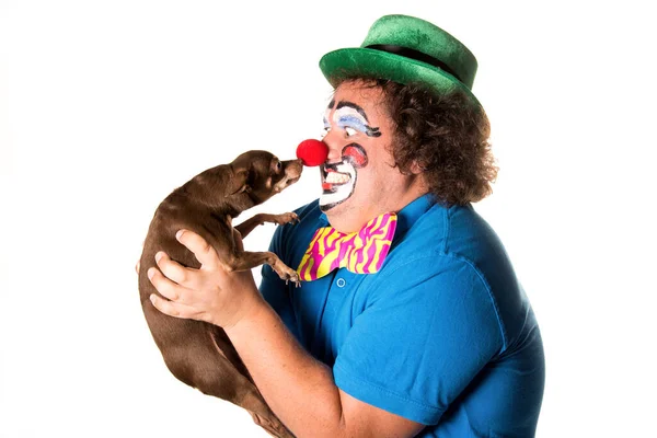 Ferien Lustiger Fetter Clown Weißer Hintergrund — Stockfoto