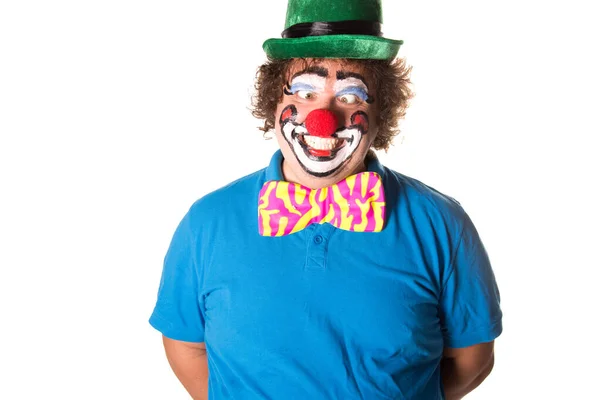 Holidays Funny Fat Clown White Background — Stock Photo, Image