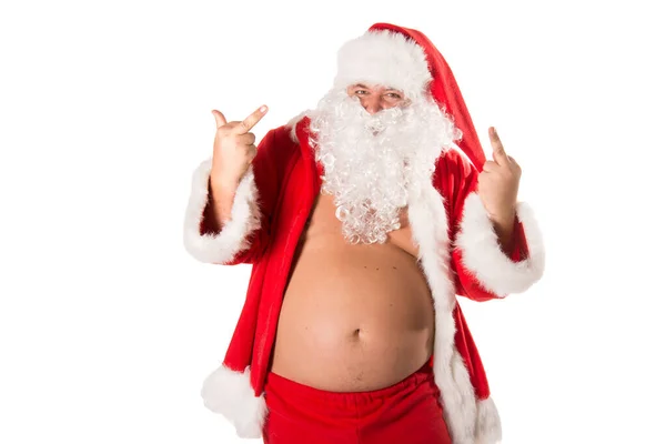 Праздники Выходные Смешной Толстый Санта Клаус — стоковое фото