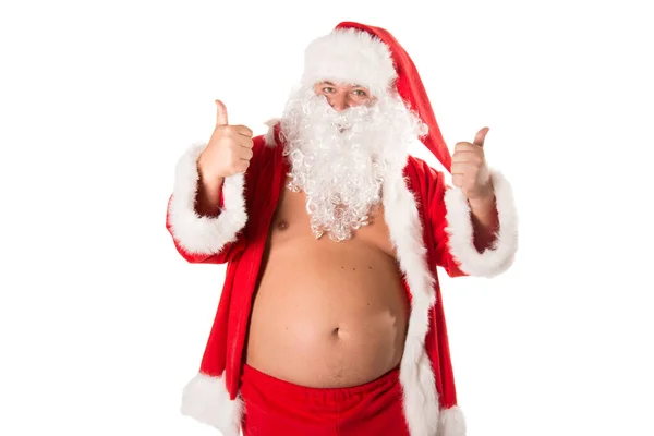 Wakacje Weekendy Śmieszny Tłuszcz Święty Mikołaj — Zdjęcie stockowe