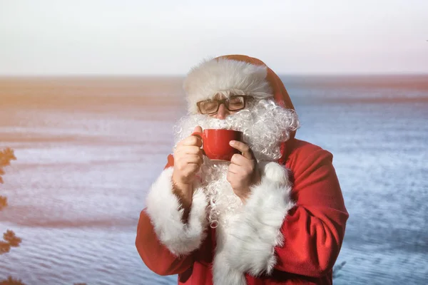 Grappige Kerstman Koffie — Stockfoto