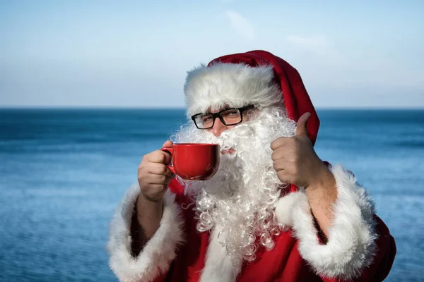 Grappige Kerstman Koffie — Stockfoto