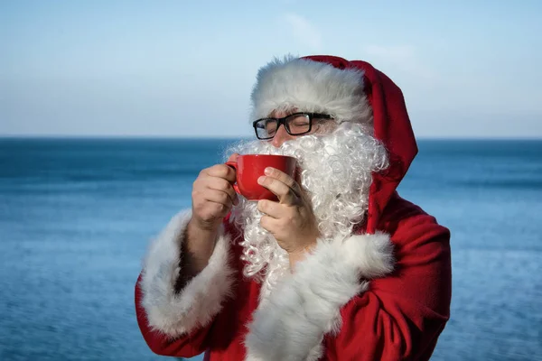 Grappige Kerstman Koffie — Stockfoto
