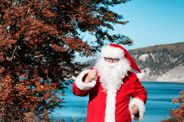 Funny Santa Claus Sport — Stock Photo, Image