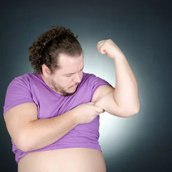 Dieta Estilo Vida Saudável Engraçado Gordo — Fotografia de Stock