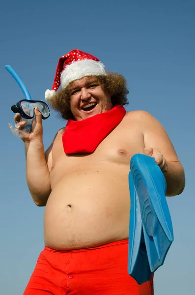 Funny fat guy. Santa Claus.