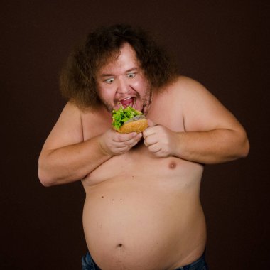 Diyet yapan komik şişman adam..