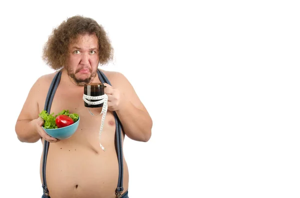 Rolig Fet Man Diet — Stockfoto