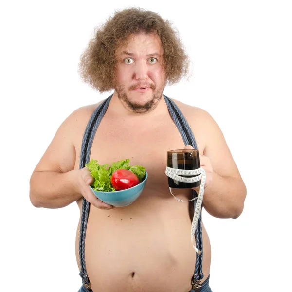 Zabawny Tłuścioch Diecie — Zdjęcie stockowe