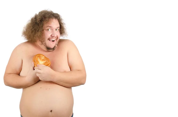 Hombre Gordo Divertido Una Dieta — Foto de Stock