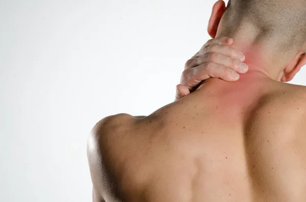 Sore Neck Attractive Man Health Problems — Stock Photo, Image