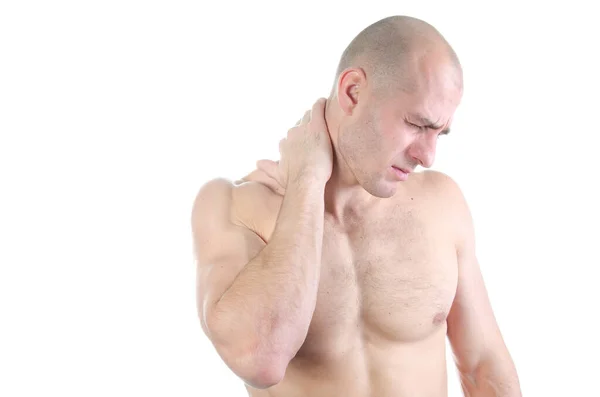 Sakit Leher Pria Yang Menarik Dan Masalah Kesehatan — Stok Foto