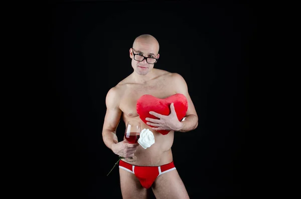 Día San Valentín Guapo Sexy Hombre — Foto de Stock