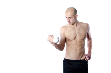 Fitness ve sağlıklı yaşam tarzı. Yakışıklı adam..